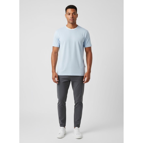 Lululemon Easyset Train Short Sleeve Men's Size L Light Blue Athletic Training - Picture 1 of 8